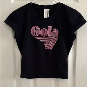 Gola Kids Tee in Black with Pink Graphic